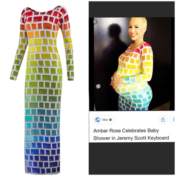 Jeremy Scott x Adidas Dresses & Skirts - Jeremy Scott x Adidas Colorful Keyboard Key Dress RARE Rainbow Colors Maxi